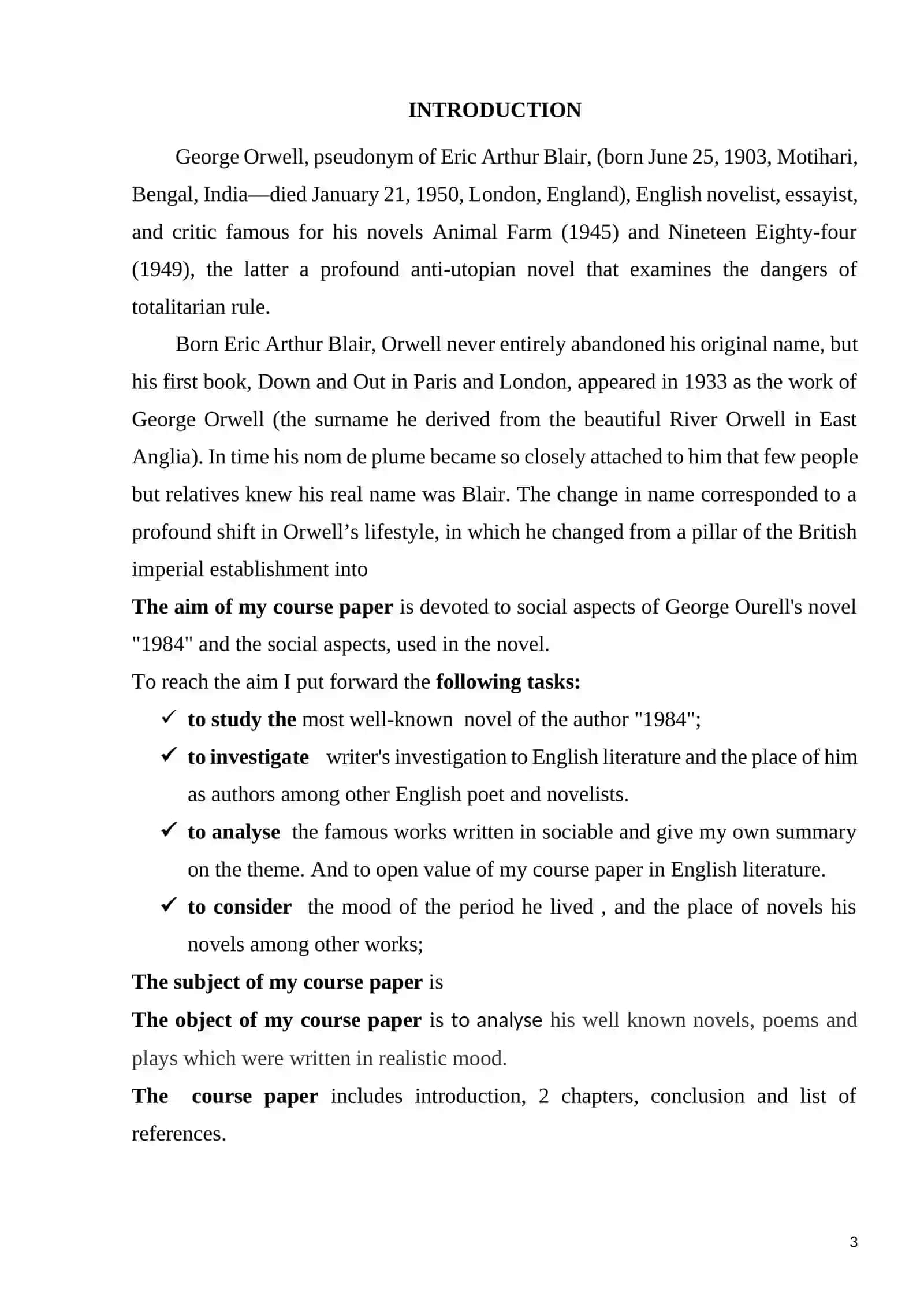 THE SOCIAL ASPECTS IN G. ORWELL'S NOVEL "1984" 3