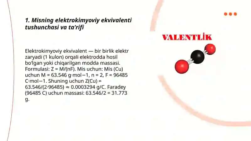 Misning elektrokimyoviy ekvivalentini aniqlash 3