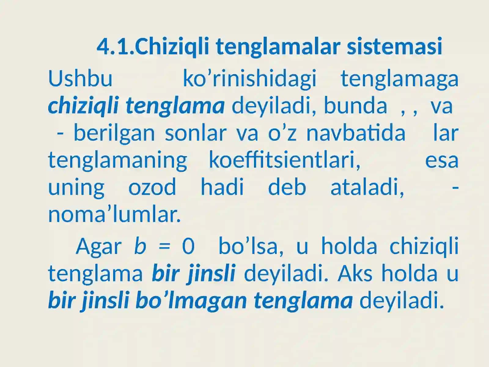 Chiziqli tеnglamalar sistеmasi 3