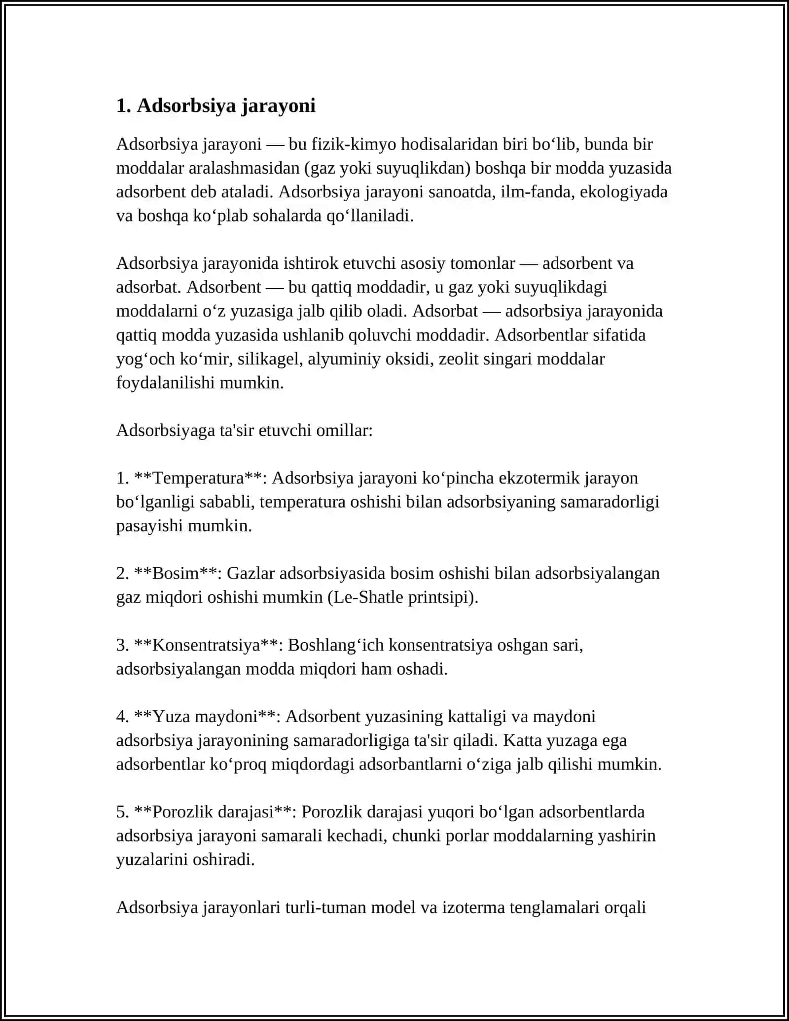 ADSORBERLAR ISHLASH PRINSIPI 3