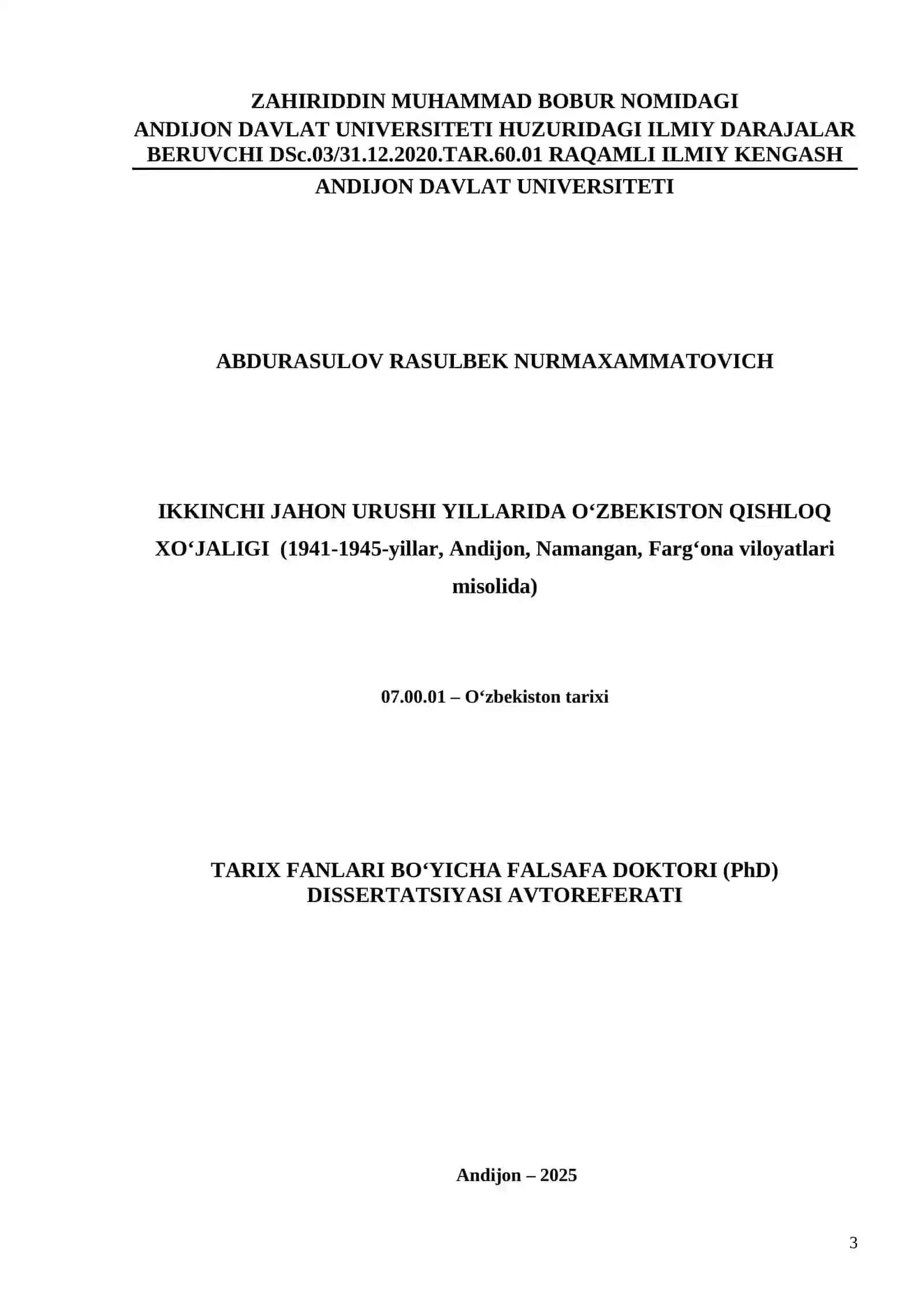 IKKINCHI JAHON URUSHI YILLARIDA O‘ZBEKISTON QISHLOQ XO'JALIGI 3