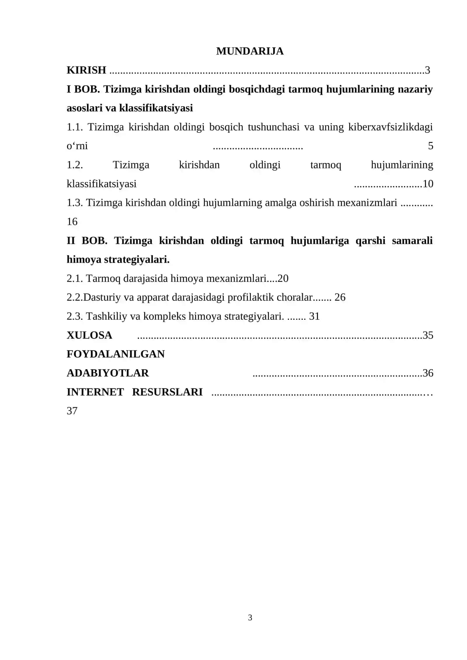 Tizimga kirishdan oldingi bosqichdagi tarmoq hujumlarining klassifikatsiyasi va ularga qarshi samarali himoya strategiyalari 3