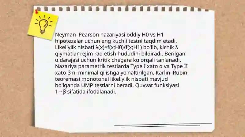 Parametrik statistik alomat tuzish usullari 3