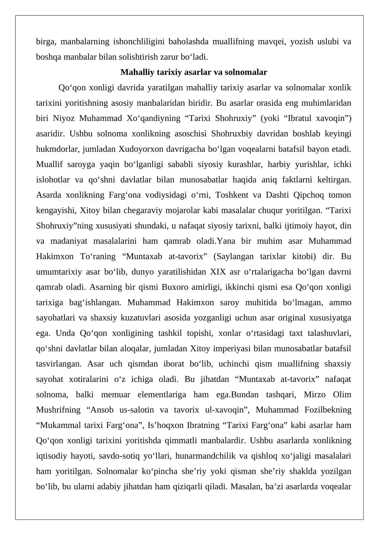 Qo‘qon xonligi tarixiga oid yozma manbalar 3