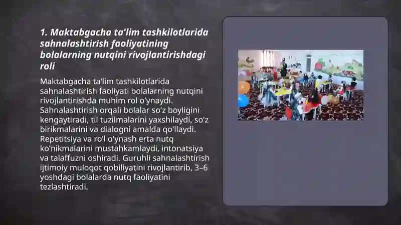 Maktabgacha taʼlim tashkilotlarida sahnalashtirish faoliyatning ahamiyati 3