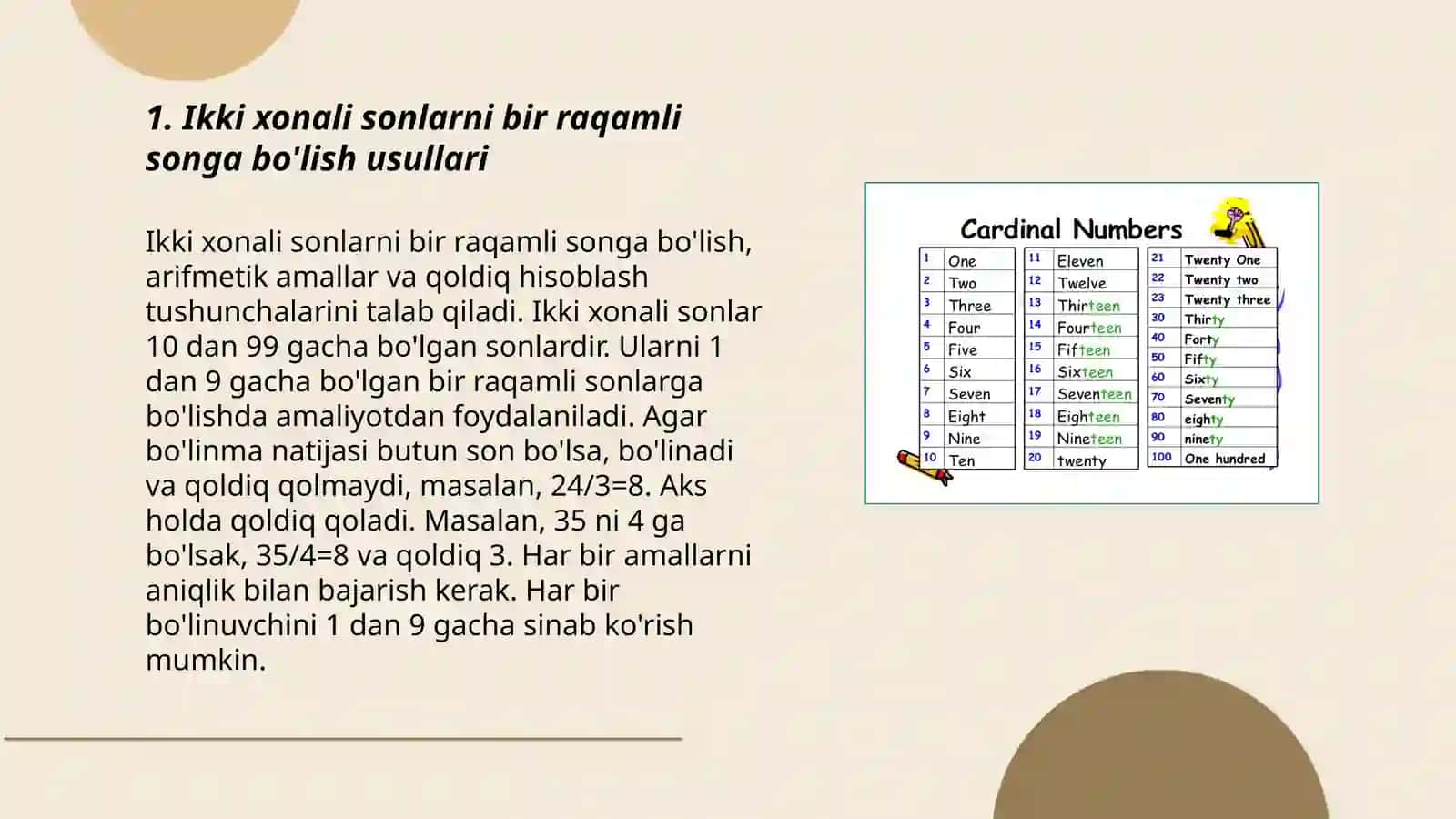 Matematika oʻqitish metodikasi ll fanidan taqdimot 3