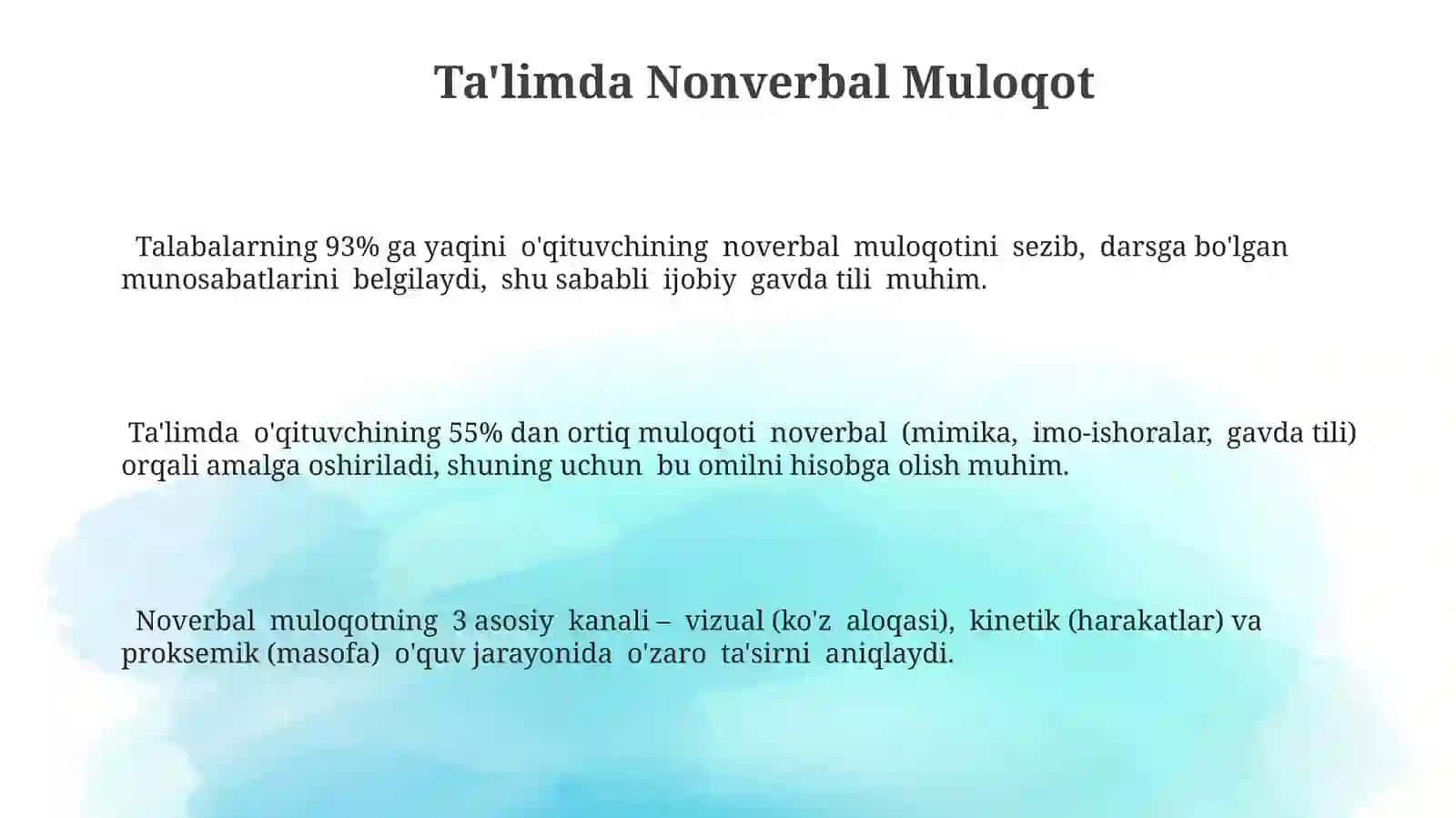 Ta'limda Nonverbal Muloqot 3
