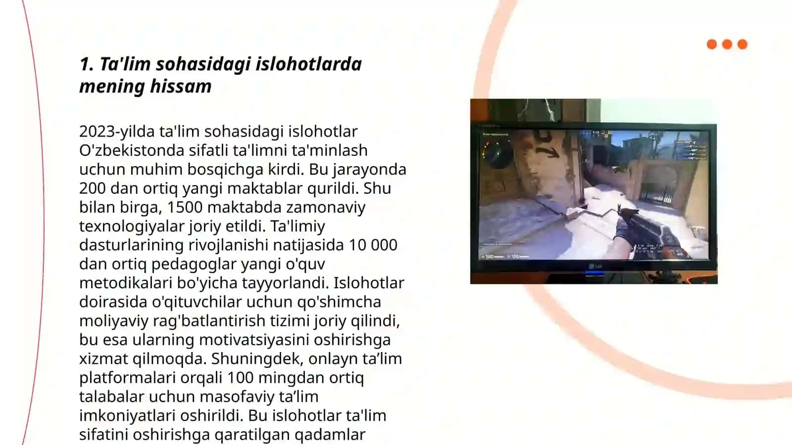 Ta'lim sohasidagi islohotlarda mening hissam 3