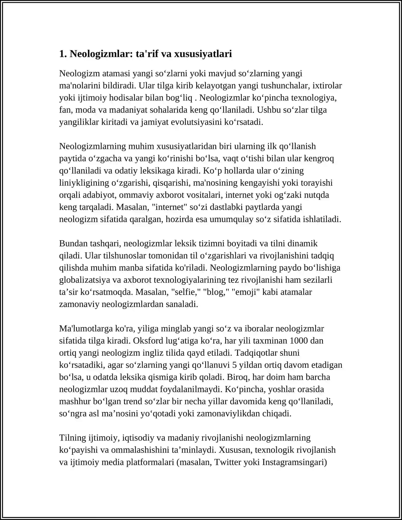 NEOLOGIZMLAR VA ULARNING TURLARI 3