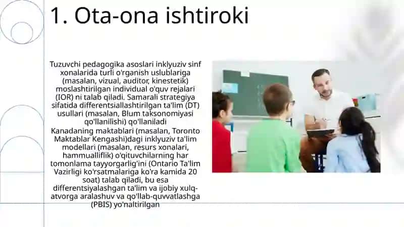 Korreksion pedagogika asoslari. Inklyuziv ta'lim 3