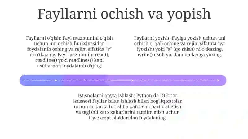 Pythonda Fayllar Va Istisnolar Bilan Ishlash 3