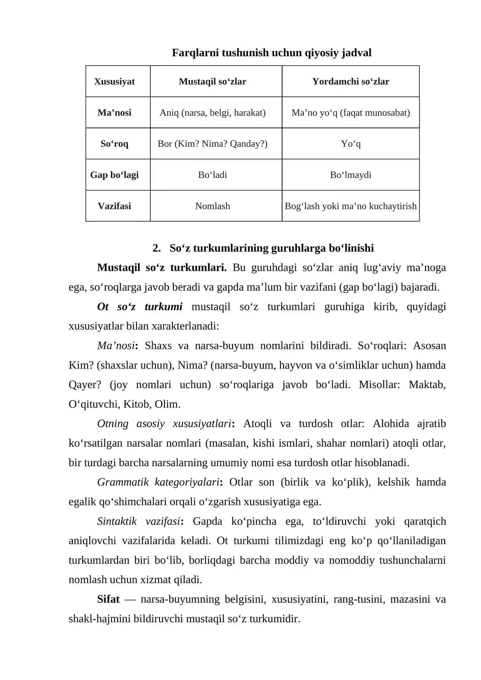 Mustaqil so'z turkumlari 3