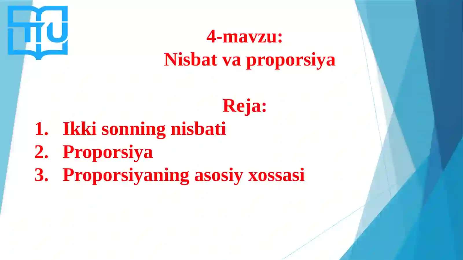 Nisbat va proporsiya 3