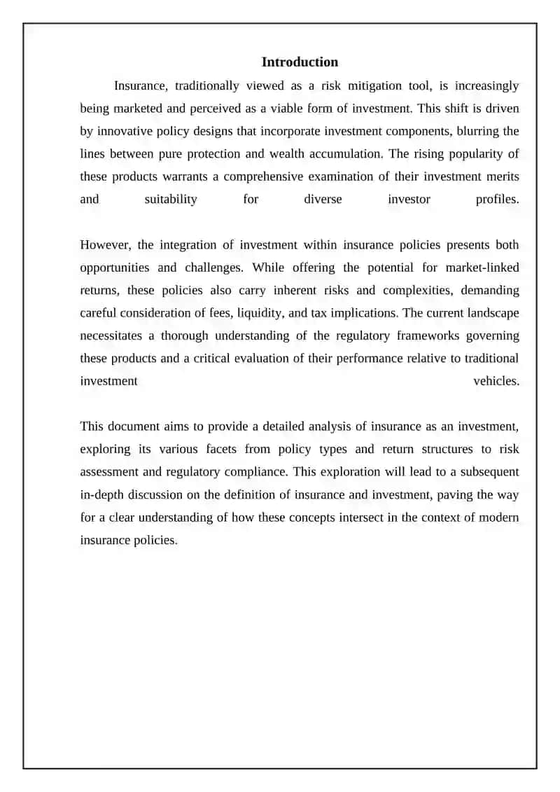 Insurance as Investment 3