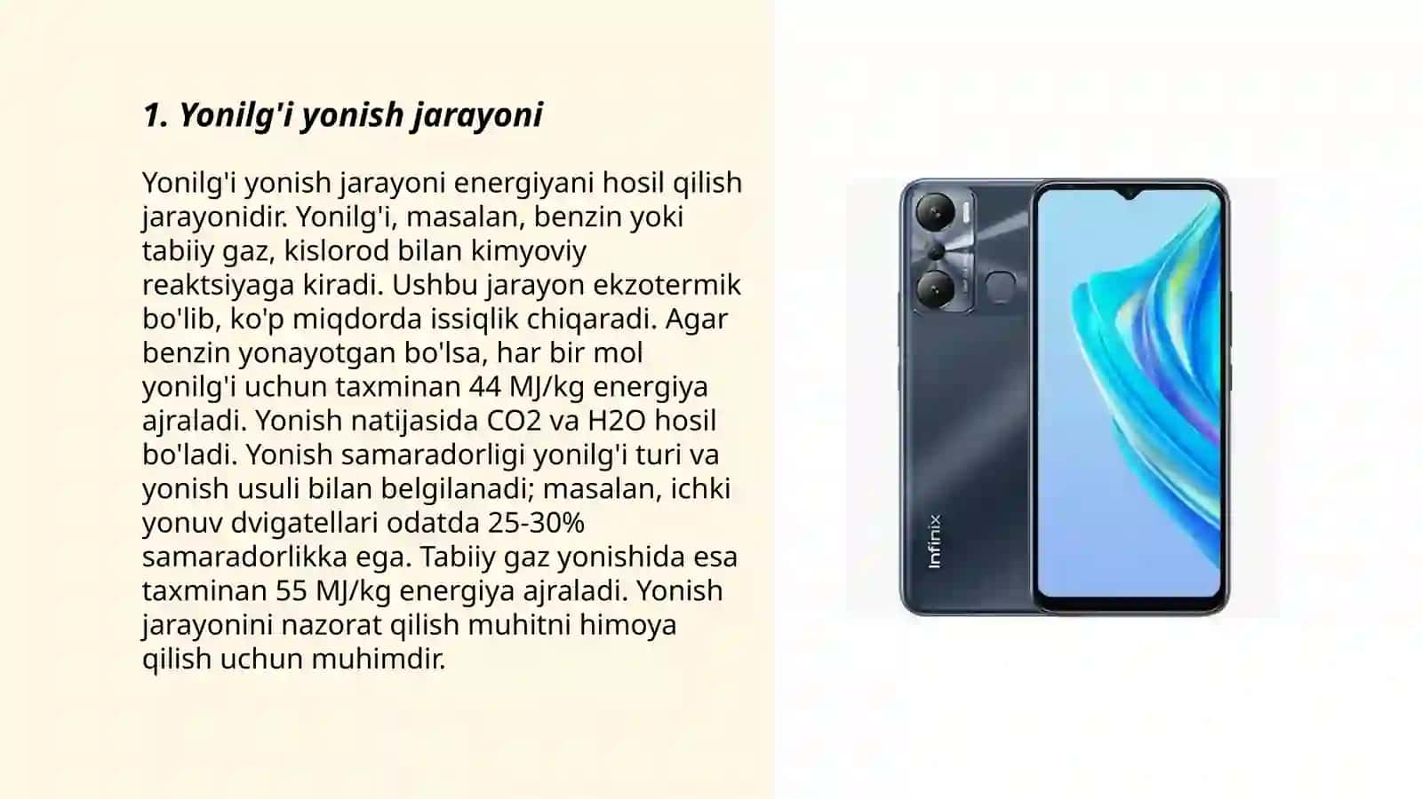 Yonilg'i yonishidan chiquvchi issiqlik 3