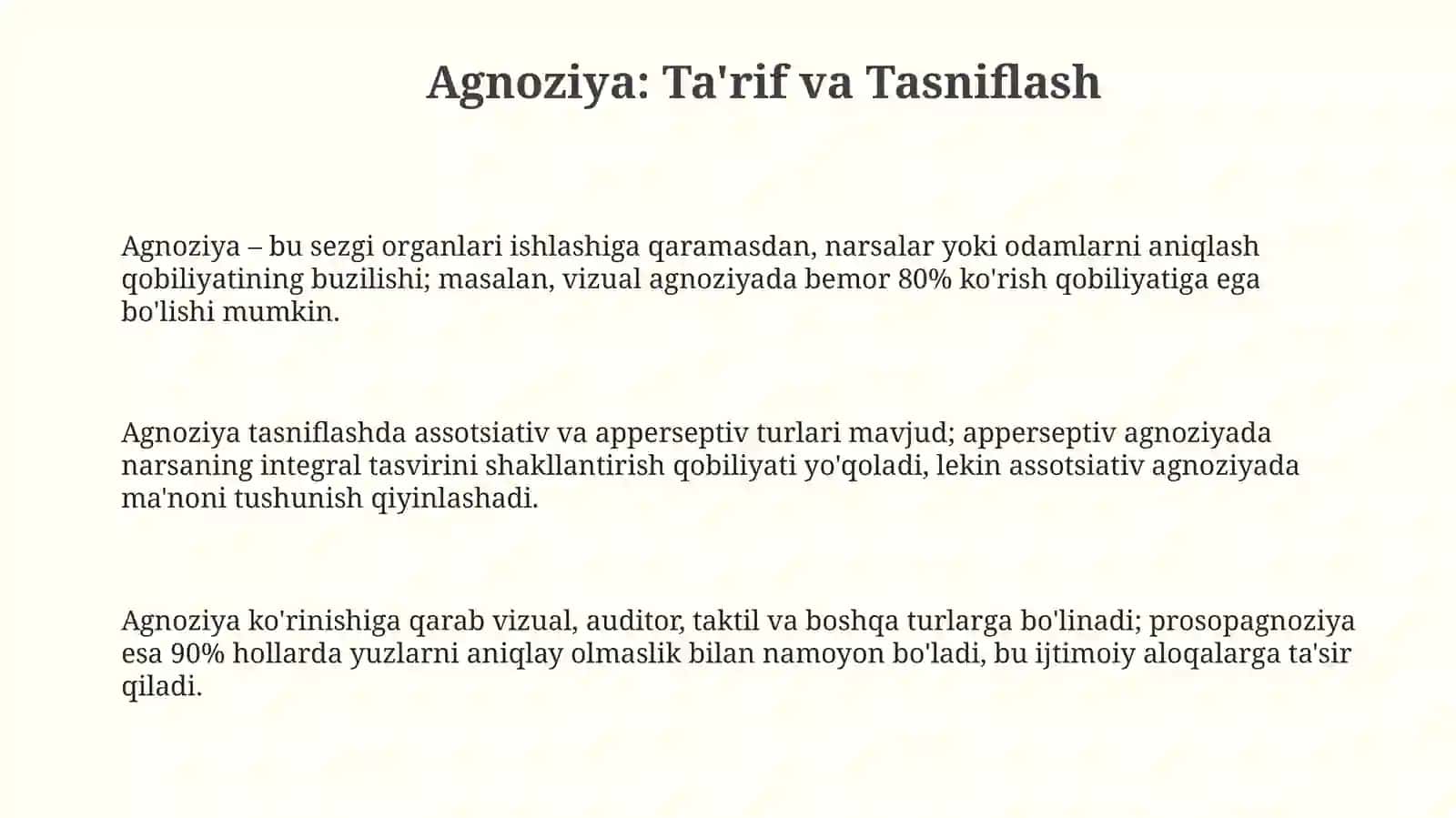 Agnoziya va uning namoyon bo'lishi 3