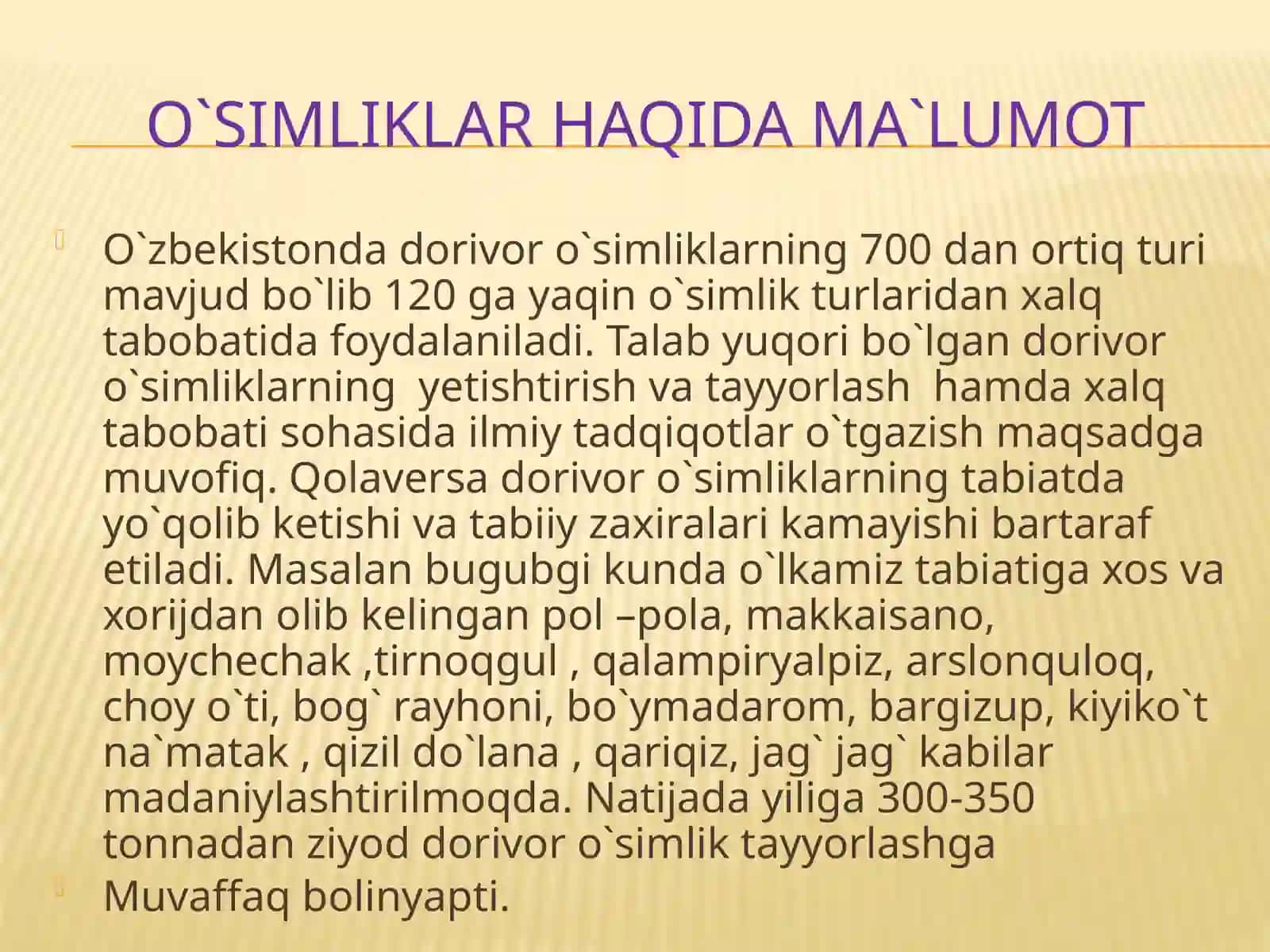 Ildizifoydali va shifobaxsho‘simliklar 3