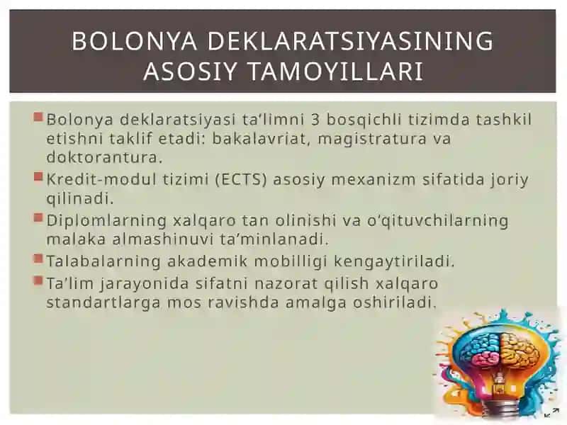 Bolonya jarayoni va uning ta’limni modernizatsiyalashdagi roli 3