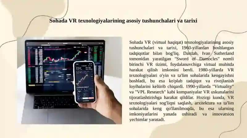 Sohada VR texnologiyalaridan foydalanish 3
