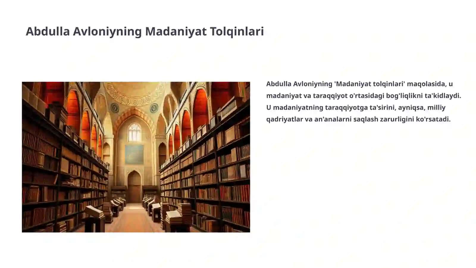 Abdulla Avloniyning Madaniyat Tolqinlari 3