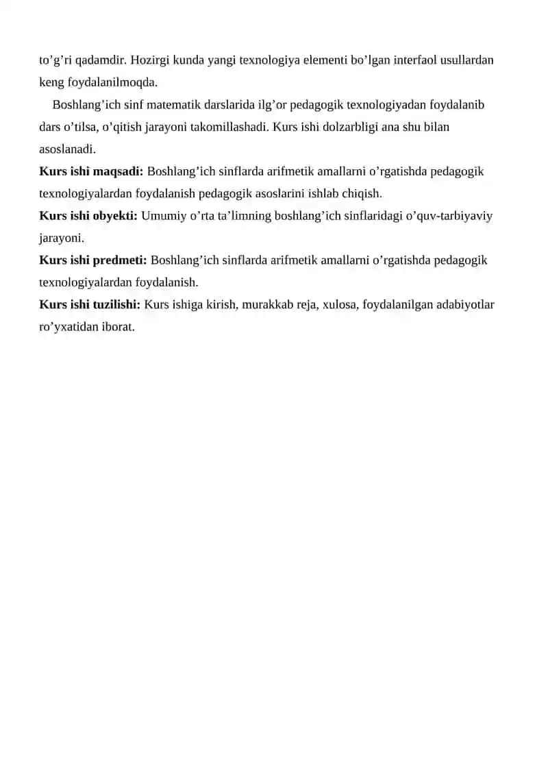 arifmetik amallarni o‘rgatish metodikasi 3