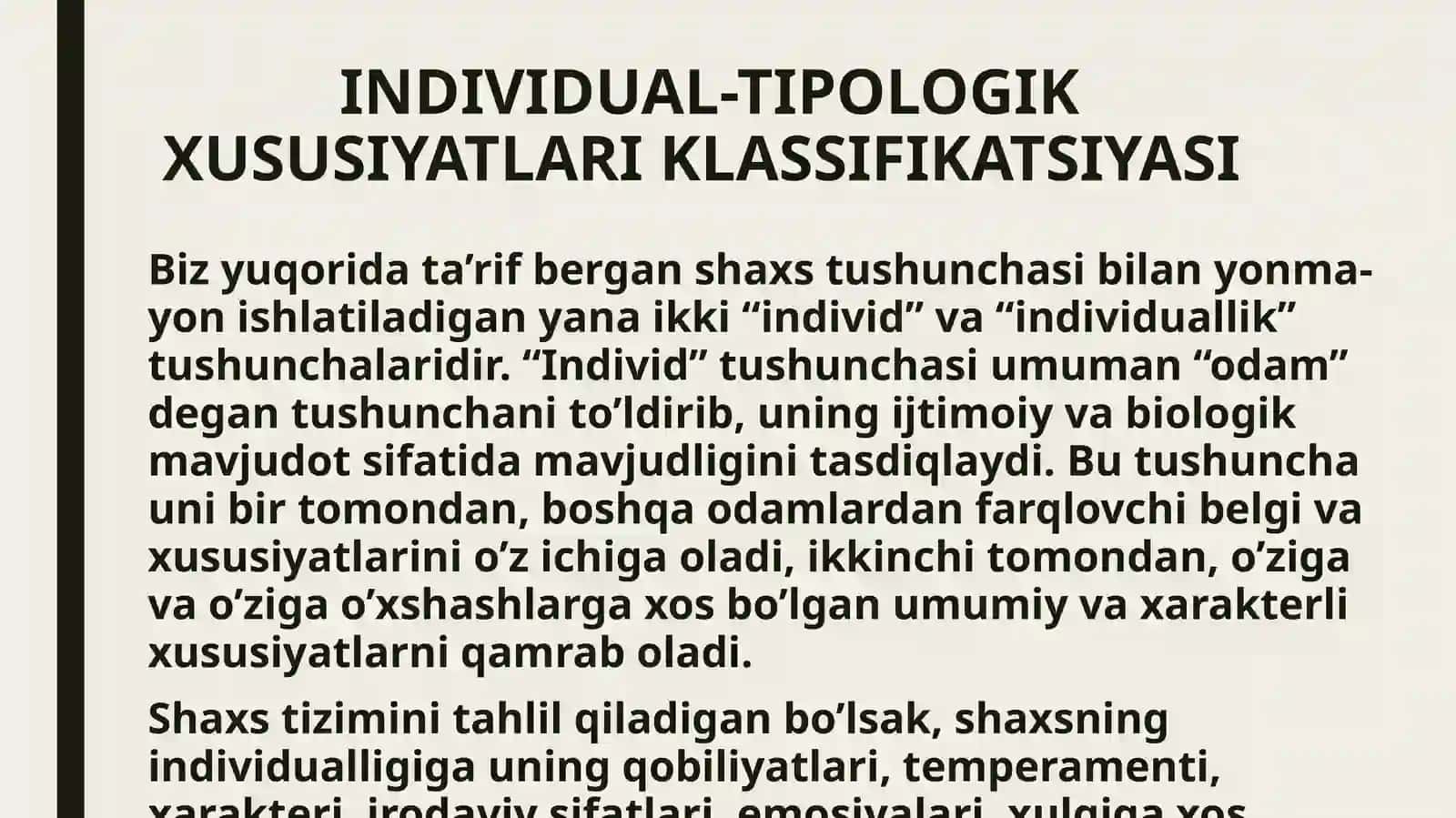 SHAXS INDIVIDUAL-TIPOLOGIK XUSUSIYATLARI KLASSIFIKATSIYASI 3