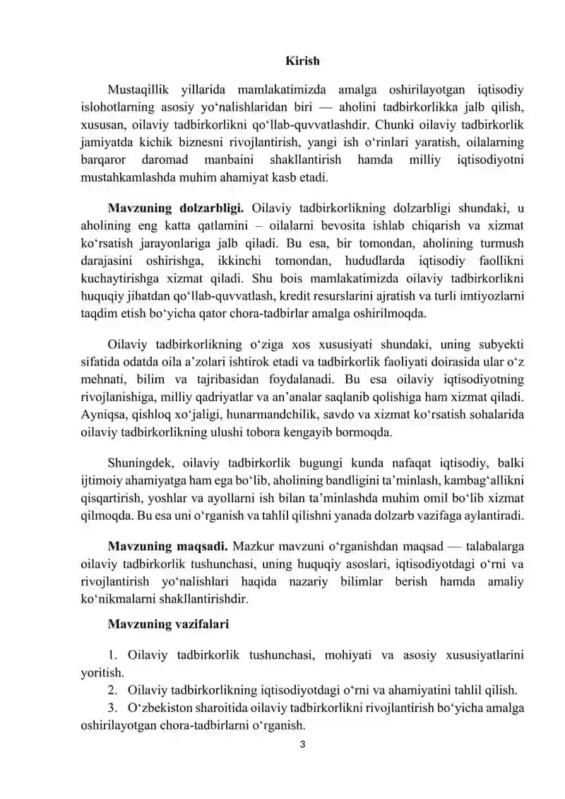 OILAVIY TADBIRKORLIK dars ishlanma 3