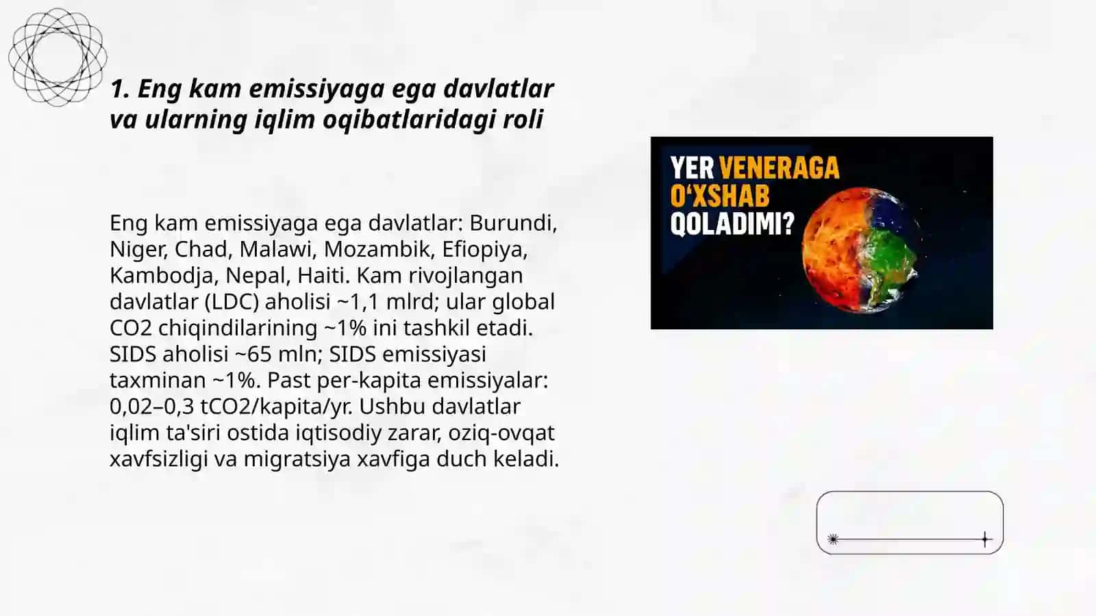 Iqlim ôzgarishi:eng kam aybdorlar-eng kop jabrlanganlar 3