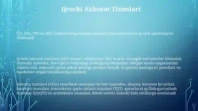 Axborottizmlarining tasnifi 3