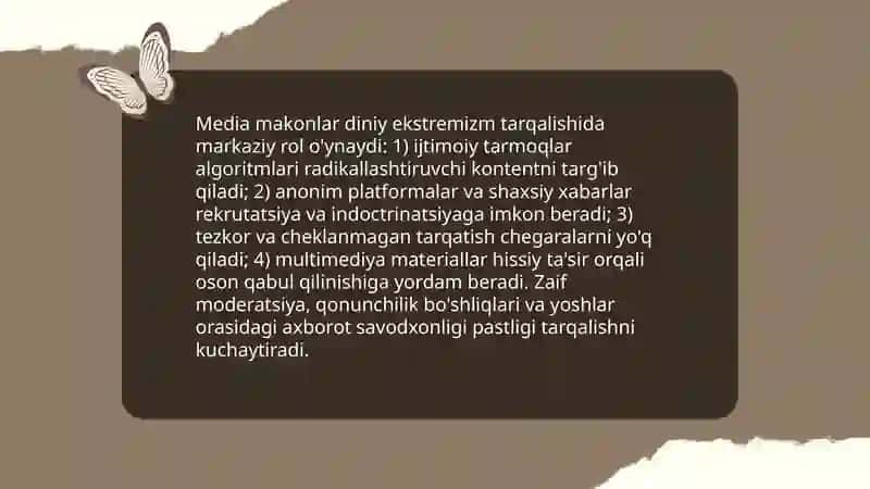 Media makonlar va diniy va madaniy tahdidlar 3