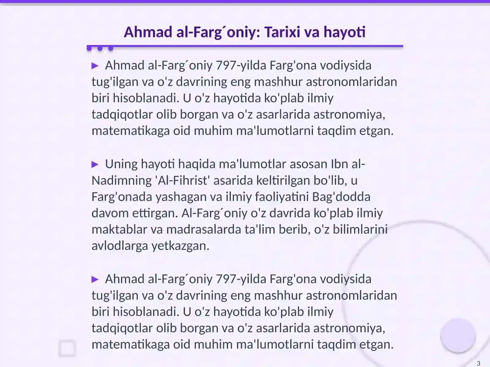 Ahmad al-Farg´oniy va Ahmad-al Mavraziyning hayoti va faolyati 3
