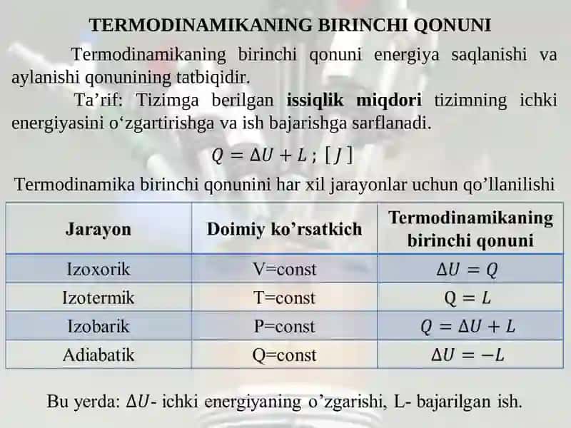 TERMODINAMIKANING BIRINCHI QONUNI 3