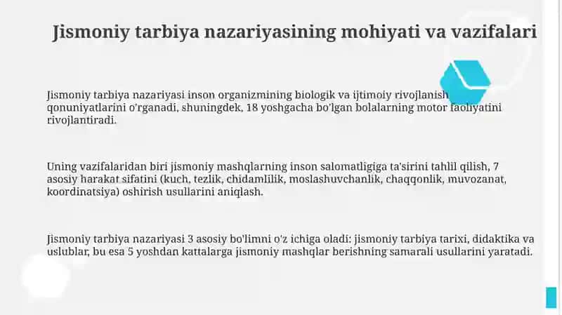 Jismoniy Madaniyat Nazaryasi 3