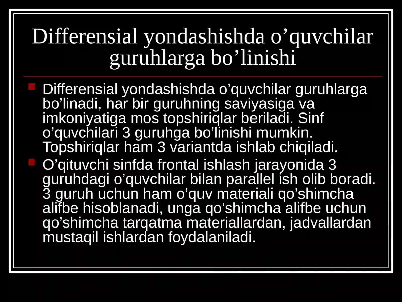 Savod o`rgatishda guruhli yondashuv 3