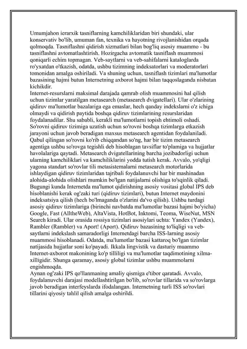Axborotni izlashda vektor modeli va atamalarini baholash 3