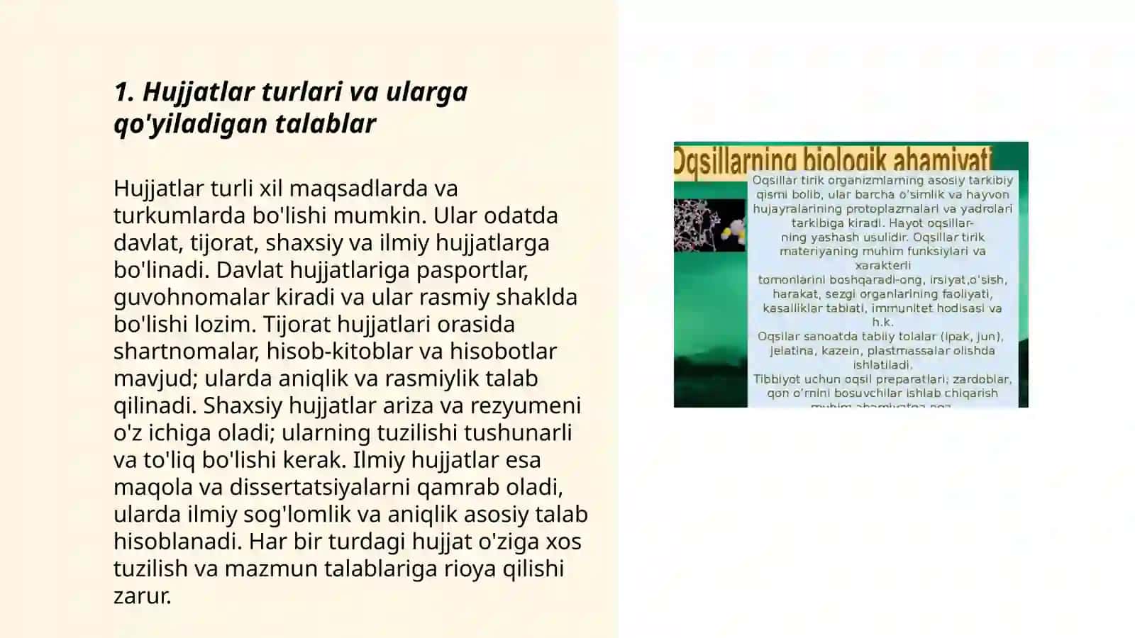 Hujjatlar tarkibi ularning guruhlash va saqlash 3