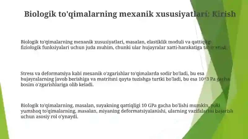 Biologik to'qimalarning mexanik xususiyatlari 3