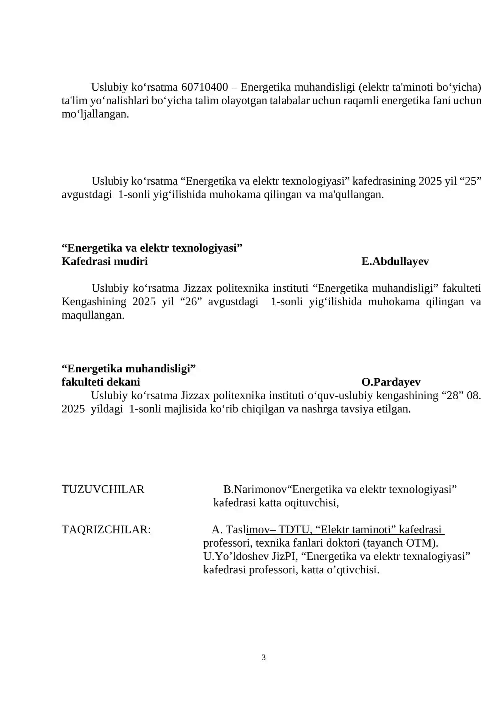 Energetika muhandisligi 3