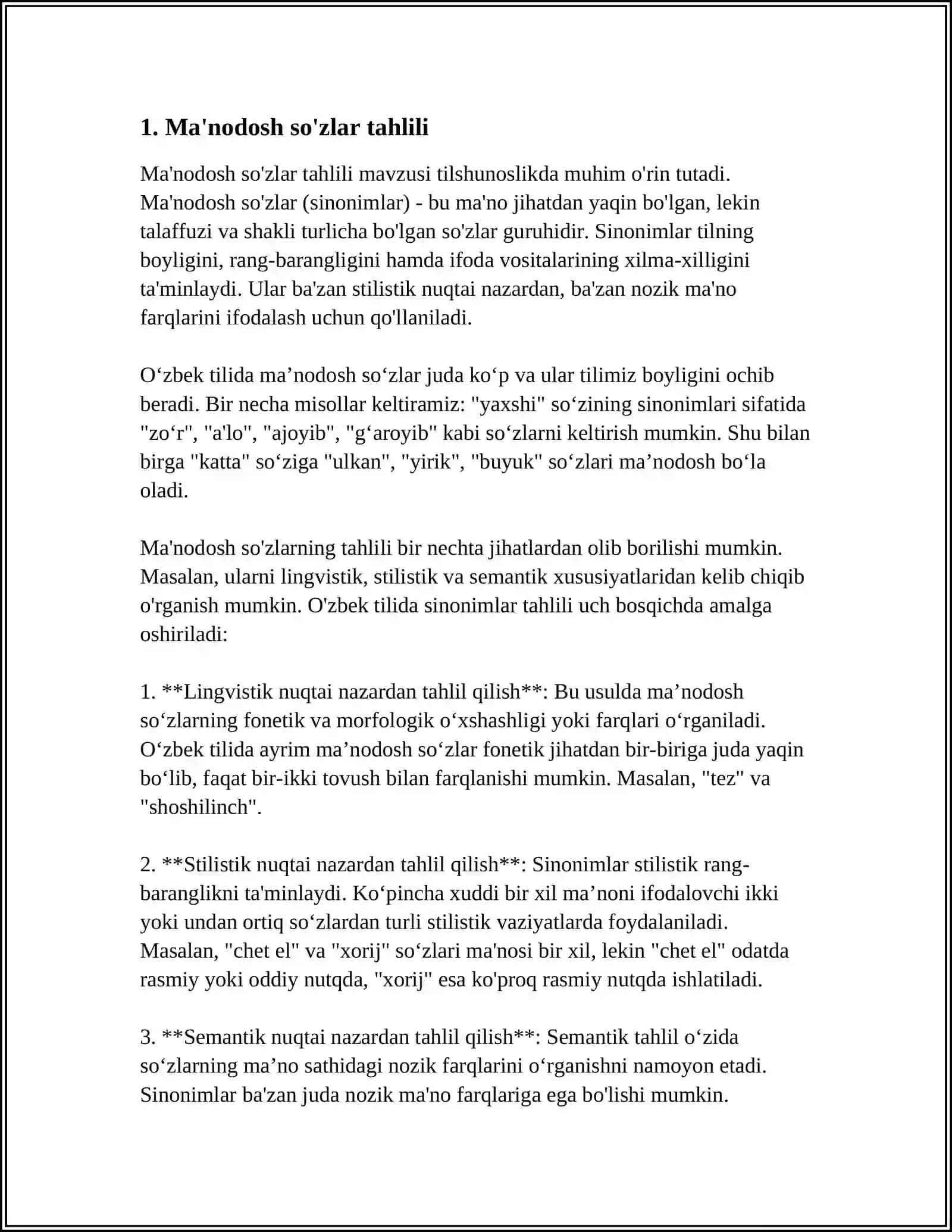 KO’P MA’NOLI VA SHAKLDOSH SO’ZLAR USTIDA ISHLASH 3