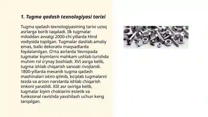 Tugma qadash texnologiyasi 3