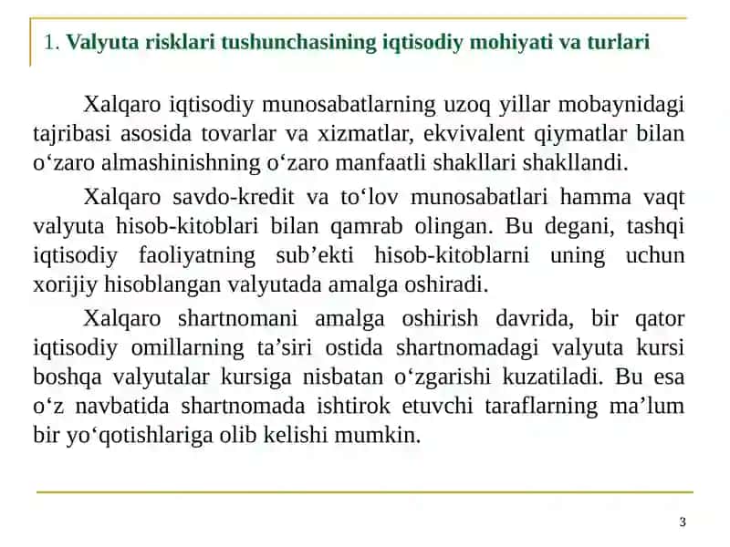 Valyuta risklarini boshqarish 3