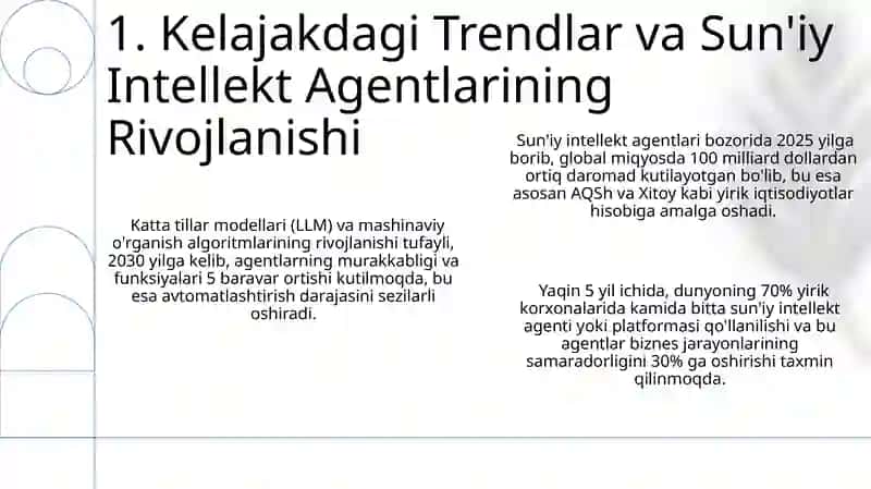 Sun'iy Intellekt Agentlarini biznes sohasida ishlatilishi 3