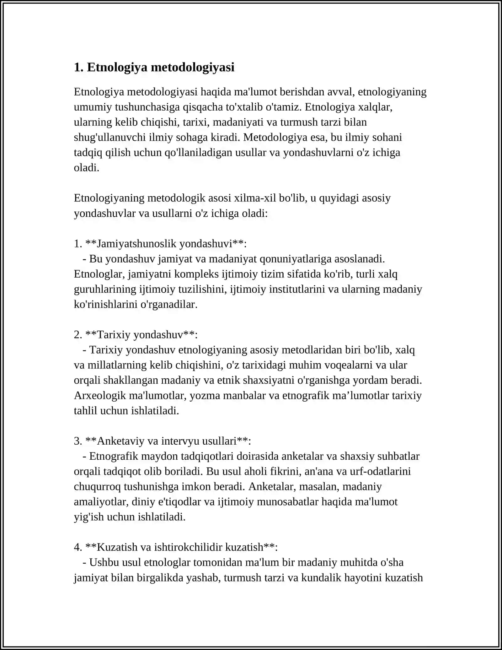 MUSTAQIL ISH Mavzu: ETNALOGIYA JAHON MAMLAKATLARIDA 3