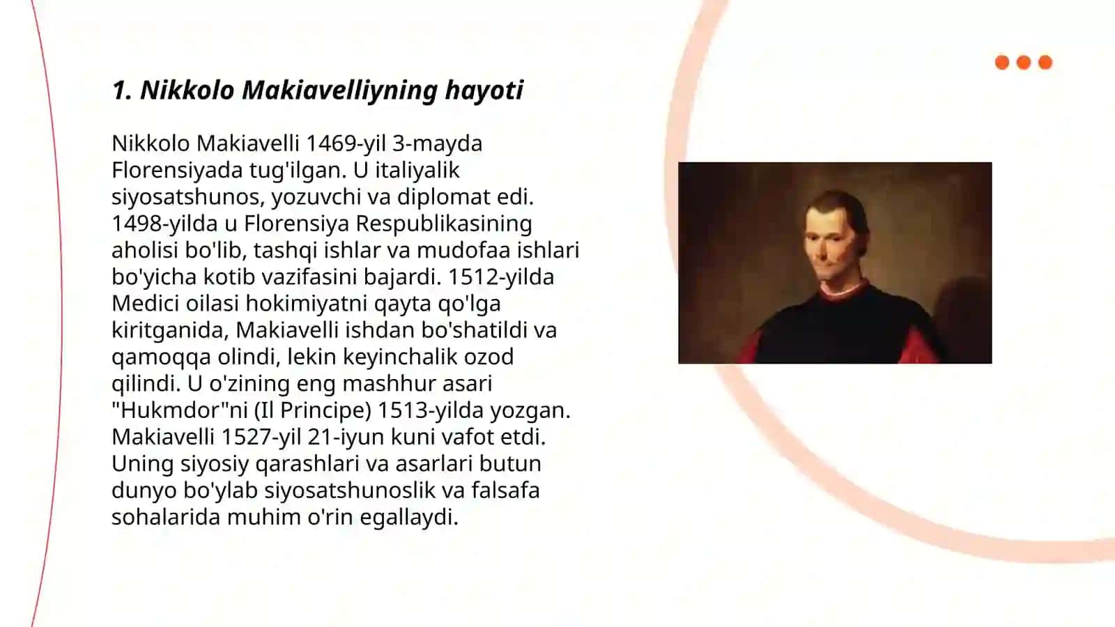 Nikkola Makiavellining Hukmdor asari 3