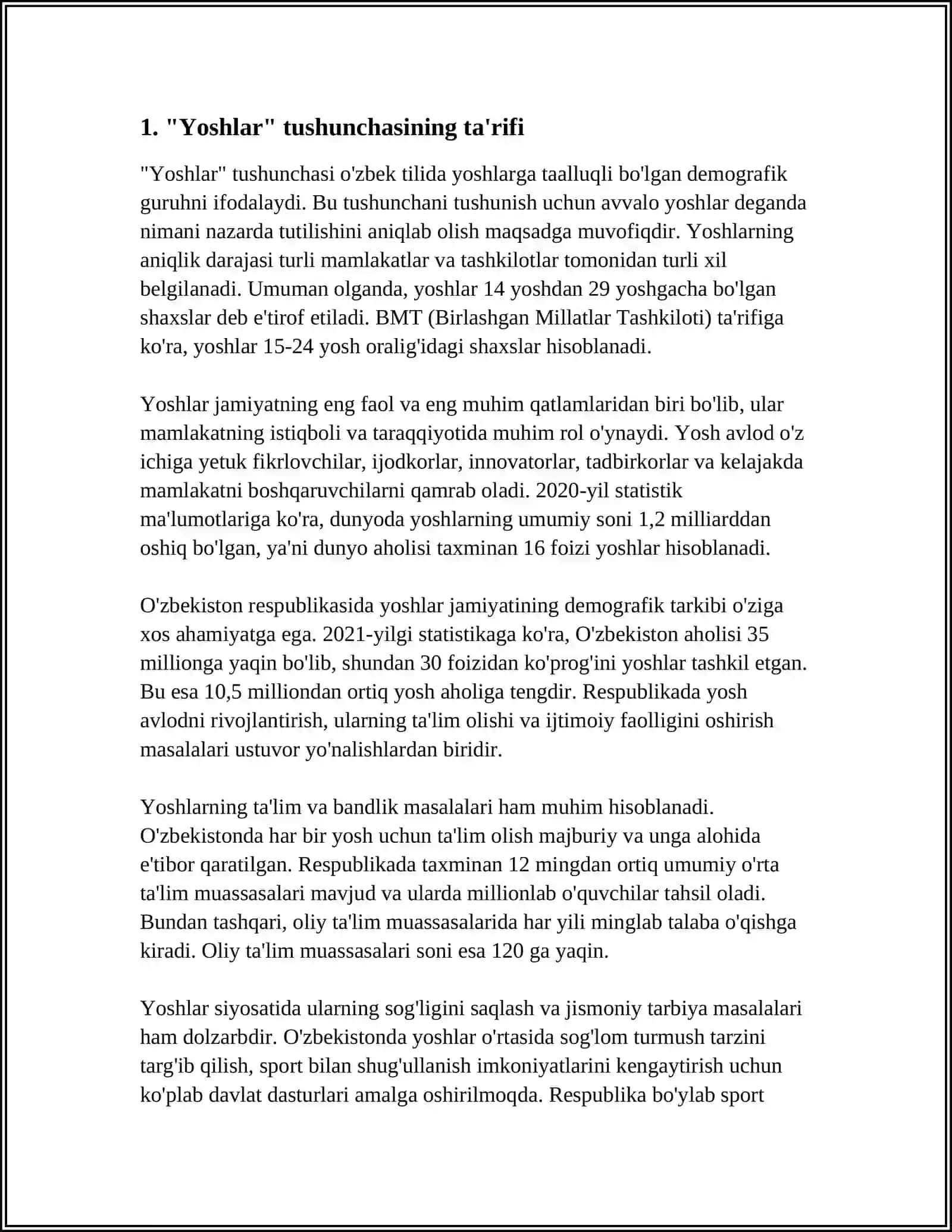 ”YOSHLAR” TUSHUNCHASINING GENEZISI 3