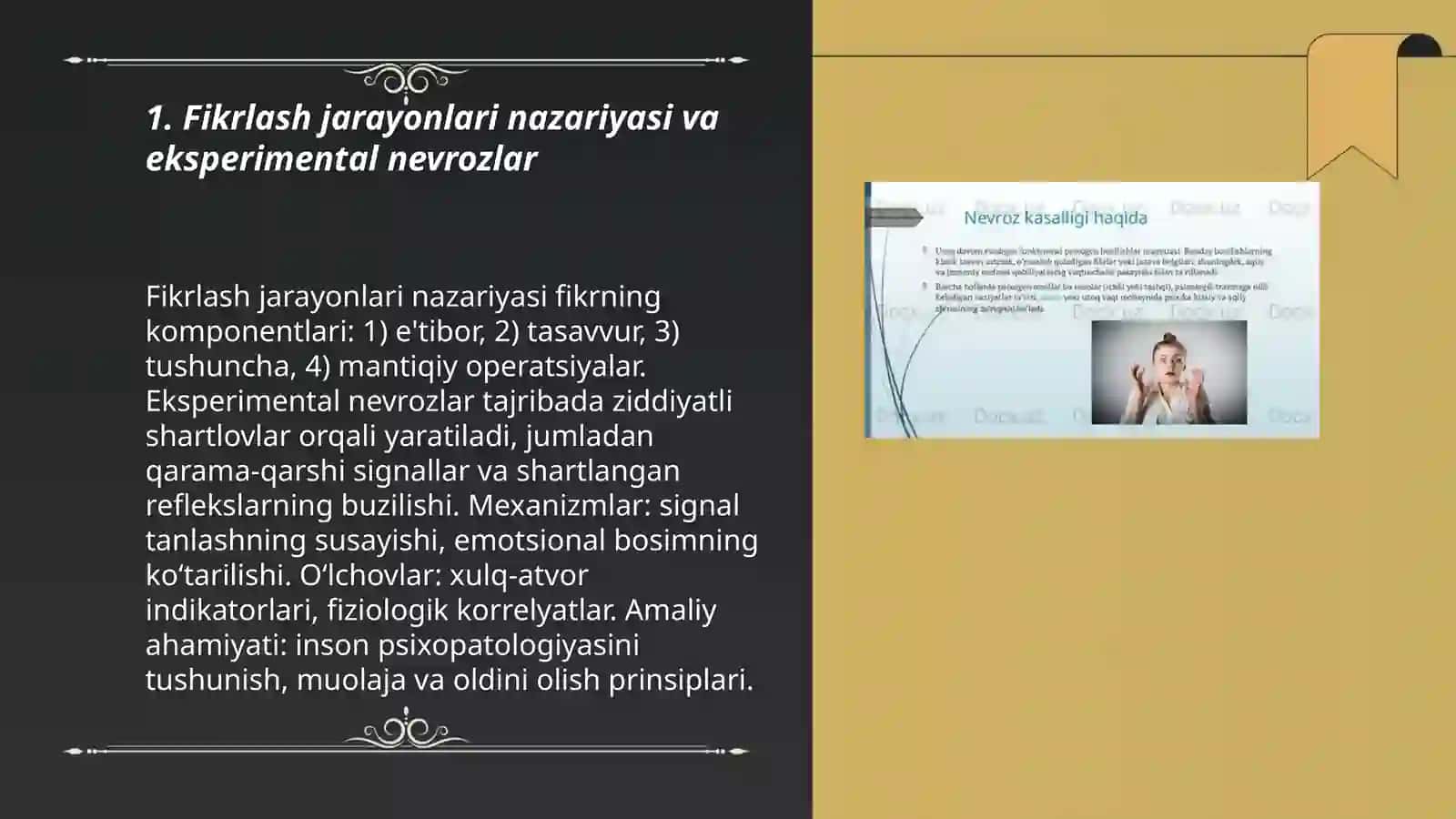 Fikrlash jarayonlari.Eksperimental nevrozlar 3