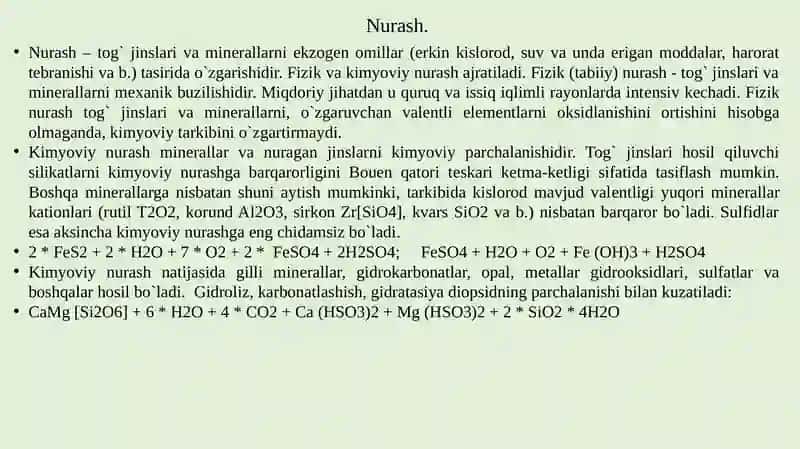 Ekzogеn jarayonlar gеokimyosi 3
