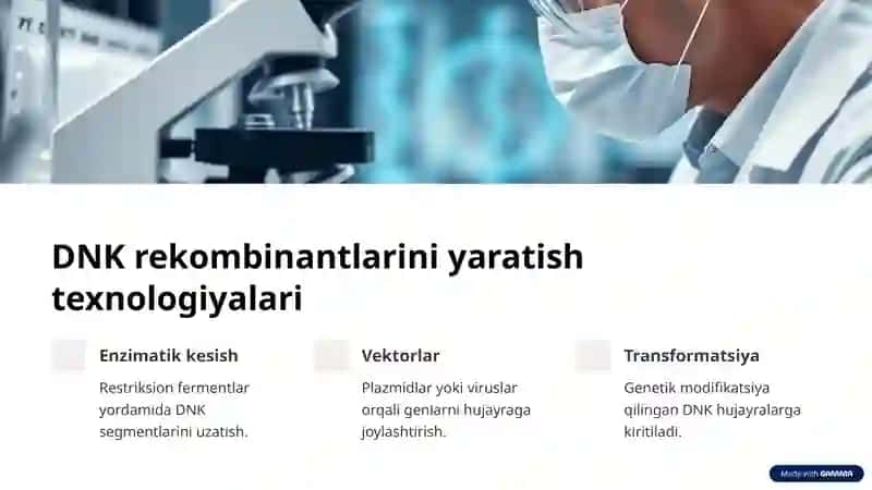 Tibbiyotda DNK rekombinantlarini qo'llanilishi 3