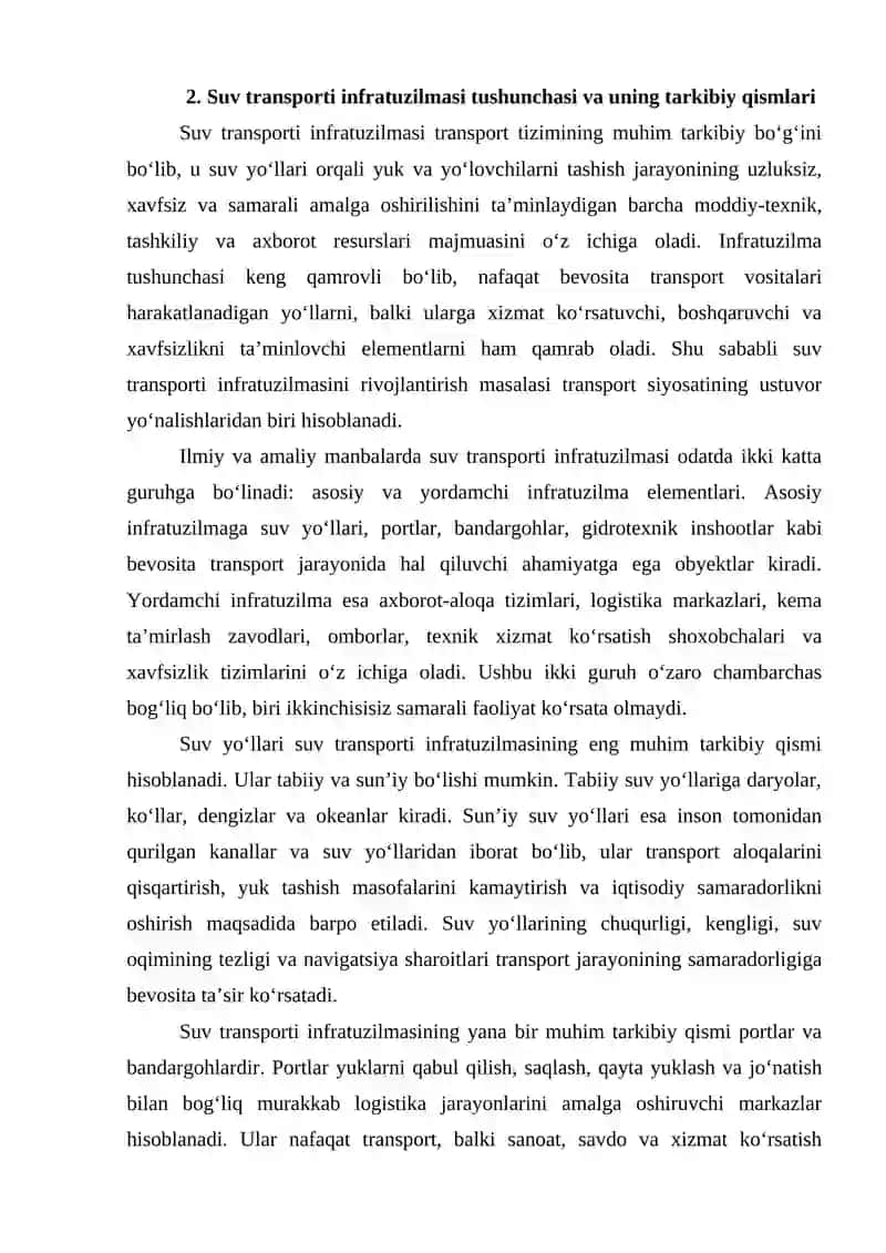 Suv transporti infratuzilmasining elementlari 3
