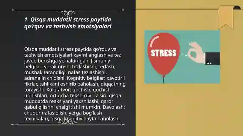 Qisqa muddatli stresslar vaqtida shaxs emotsiyalari 3